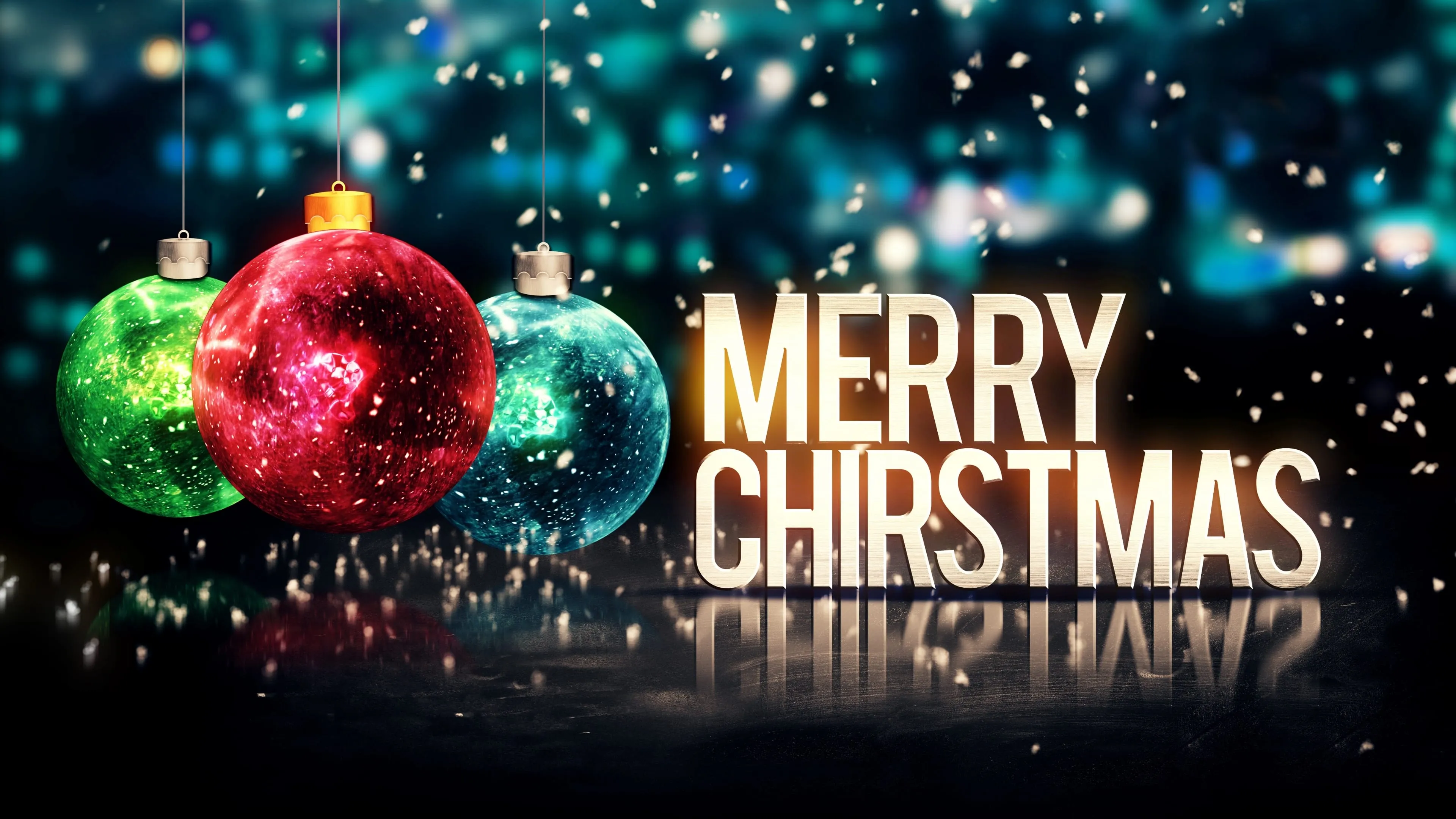merry christmas balls glitter 4k ultra hd desktop wallpaper